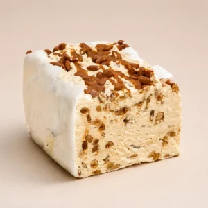 Nougat artisanal au miel français, amandes et caramel beurre salé d'Alsace - Bisch de Bruche - Trésor de la Nature
