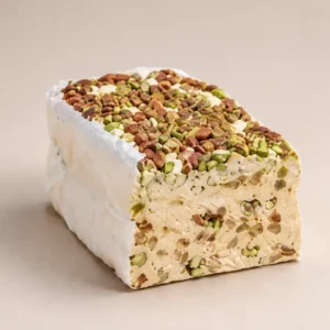 Nougat artisanal au miel français, amandes et pistaches d'Alsace - Bisch de Bruche - Trésor de la Nature