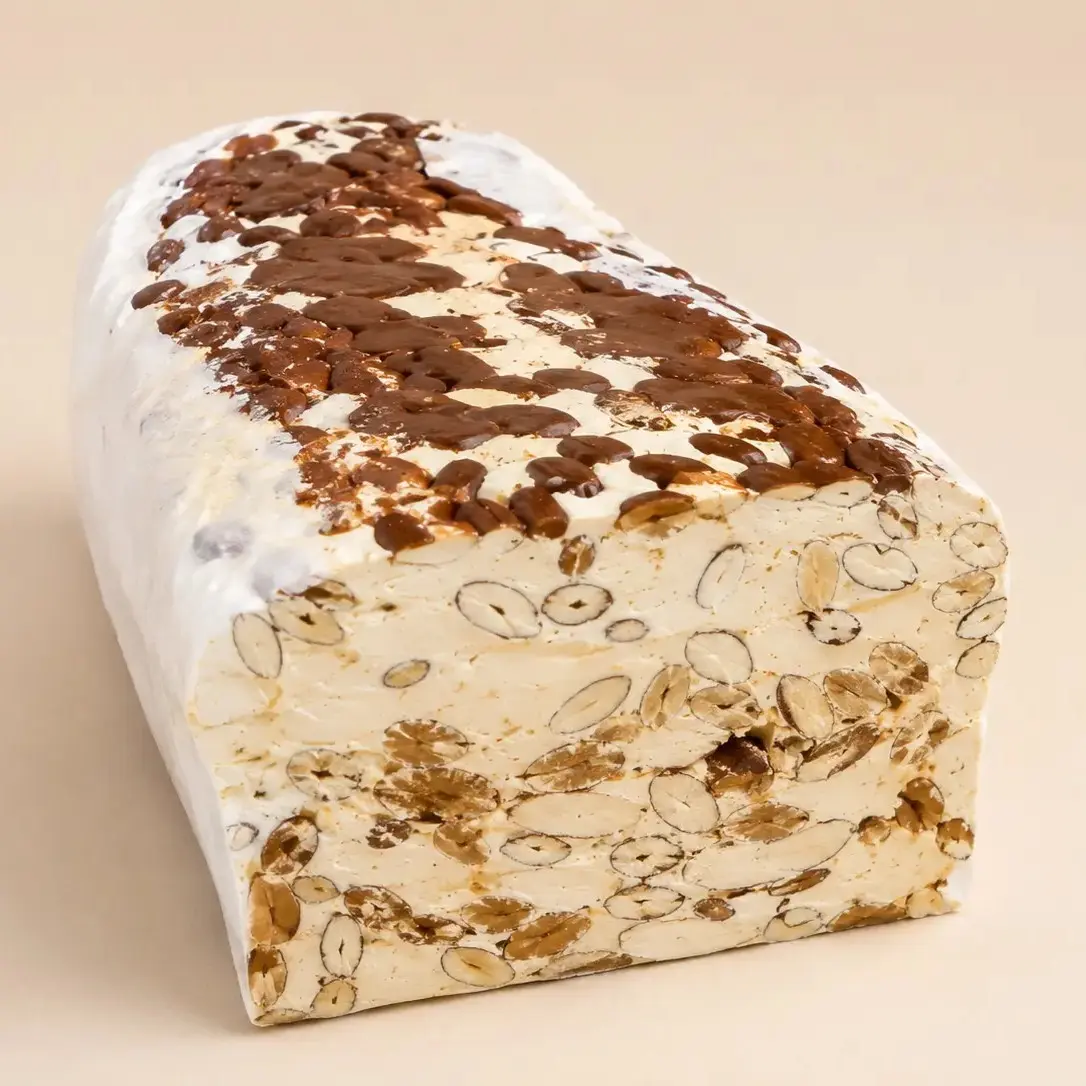 Nougat artisanal au miel français, chocolat et noisettes d'Alsace - Bisch de Bruche - Trésor de la Nature
