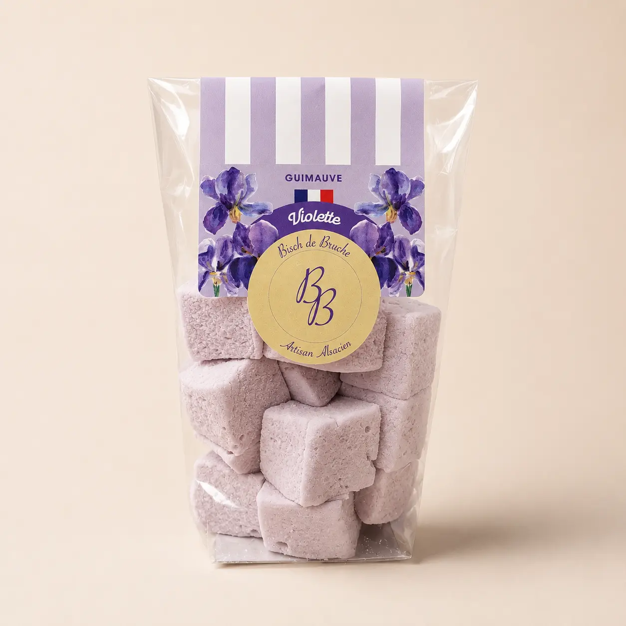 Guimauves artisanales à la violette d'Alsace - Bisch de Bruche - Trésor de la Nature
