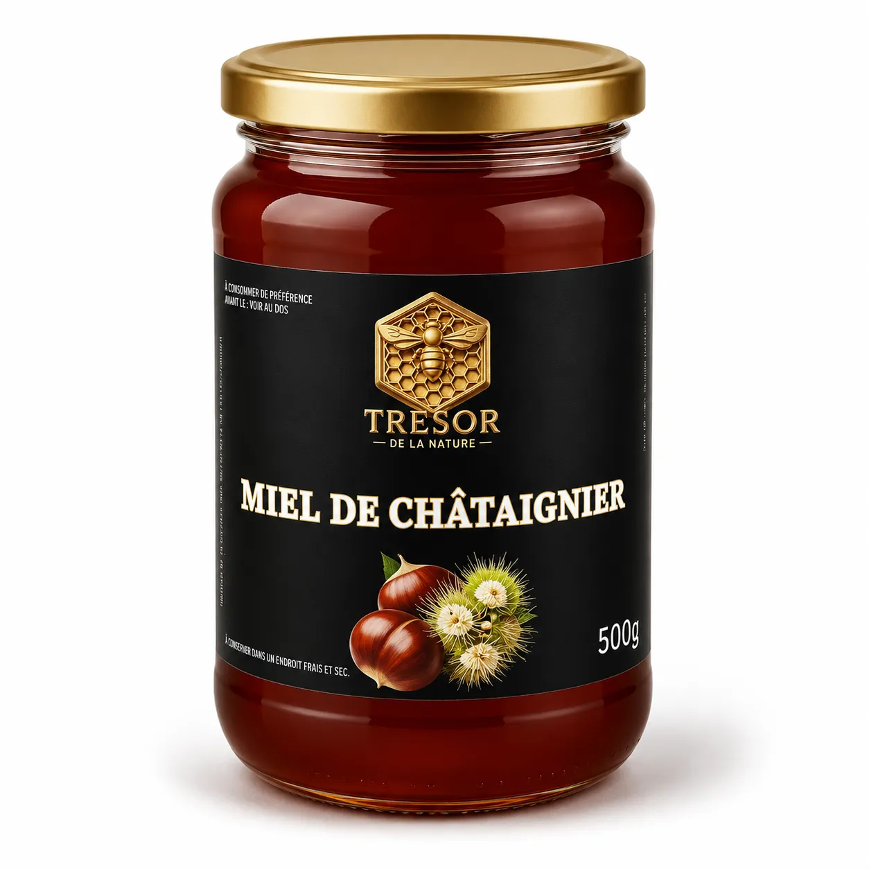 Pot de miel de châtaignier d'Italie 500 g - Trésor de la Nature